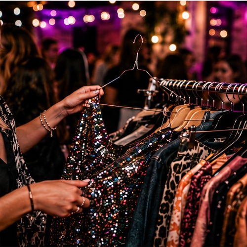 Browsing pre-loved fashion at Repeat Chic
